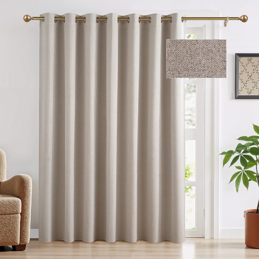 1 Curtain Panel 100 x 84". 100% Blackout Linen Curtain Panel